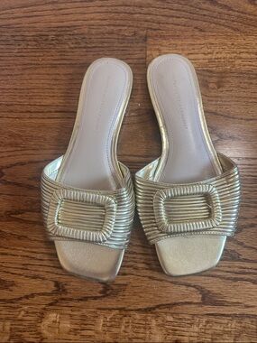WHMB Gold Flat Sandal